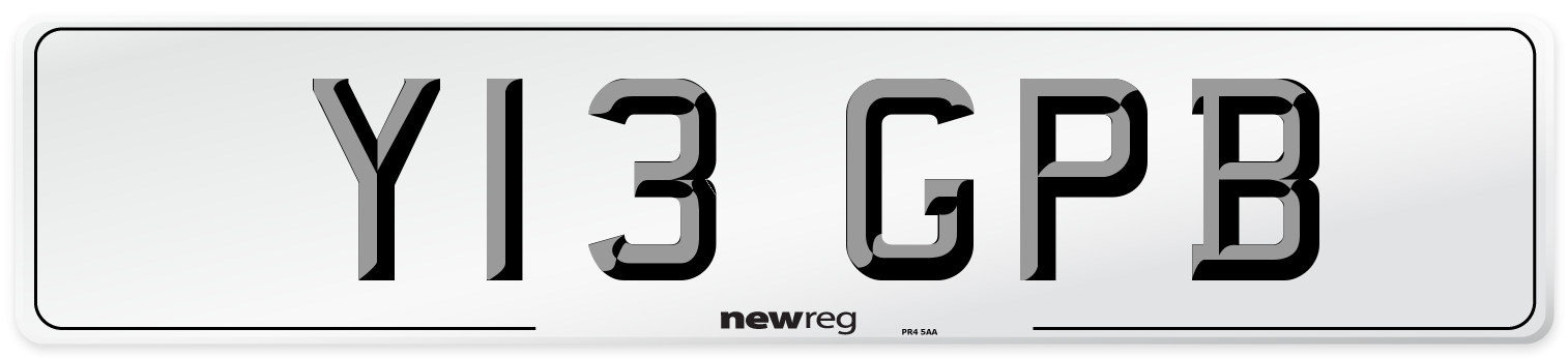 Y13 GPB Number Plate from New Reg